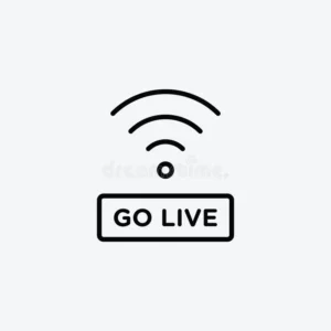 go live icon vector white background eps liveline thin line black color flat simple symbols illustration 337037369
